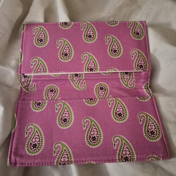 Vera Bradley Pink and Green Paisley Wallet - Picture 2 of 4